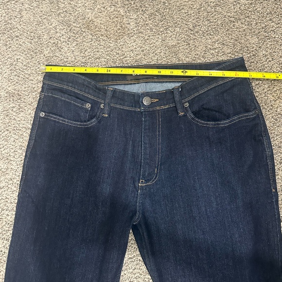 DUER Jeans Men’s Dark Blue L2X Slim Fit Tapered Mid Rise Logo Size 34x32 - Picture 3 of 8